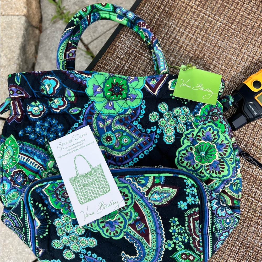 Vera Bradley Blue and Green Paisley Tote